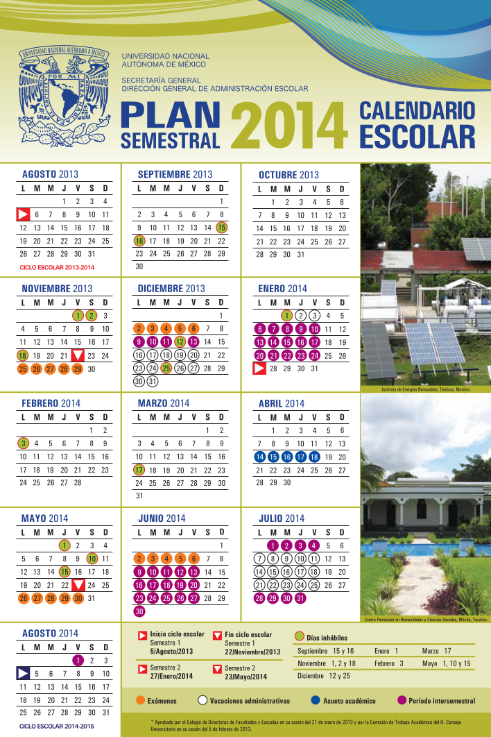 Calendario Semestral UNAM