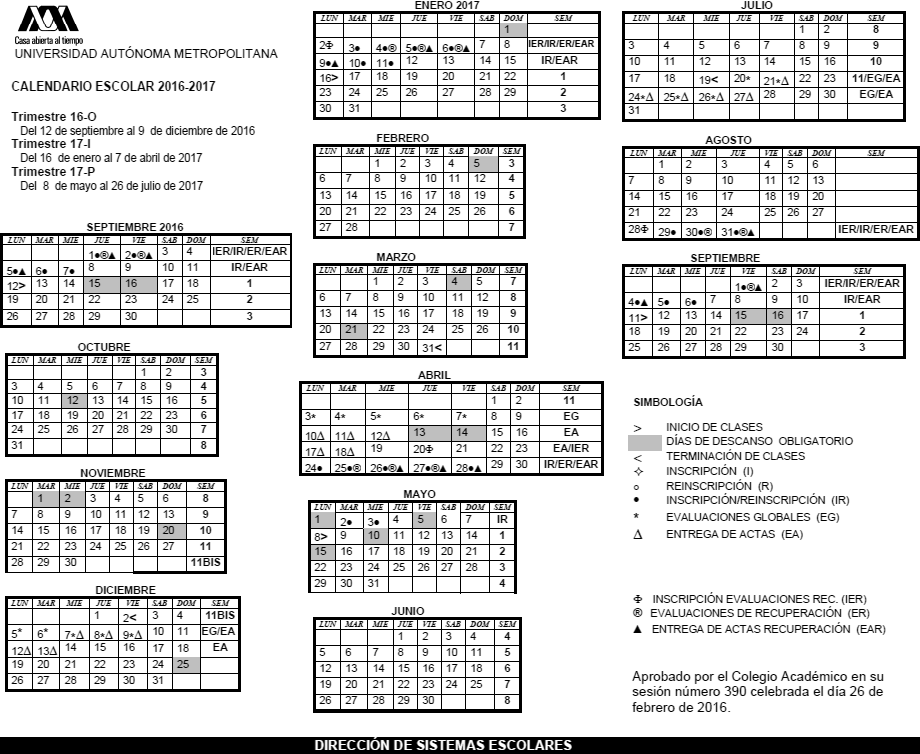 Calendario UAM