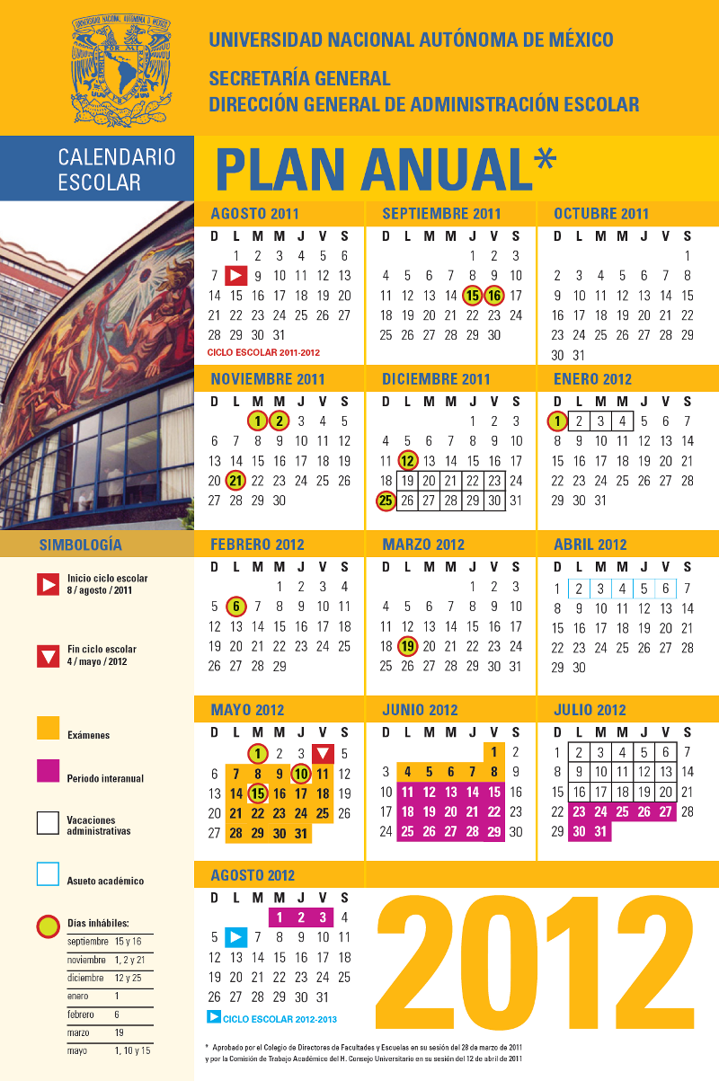 Calendario UNAM Anual