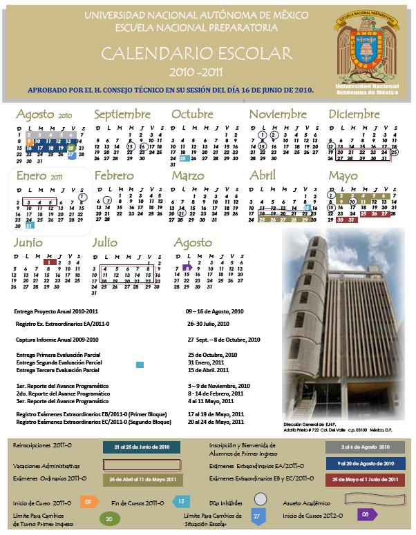 Calendario Escuela Nacional Preparatoria