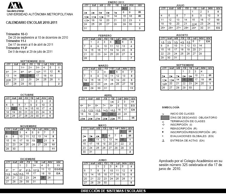 Calendario UAM